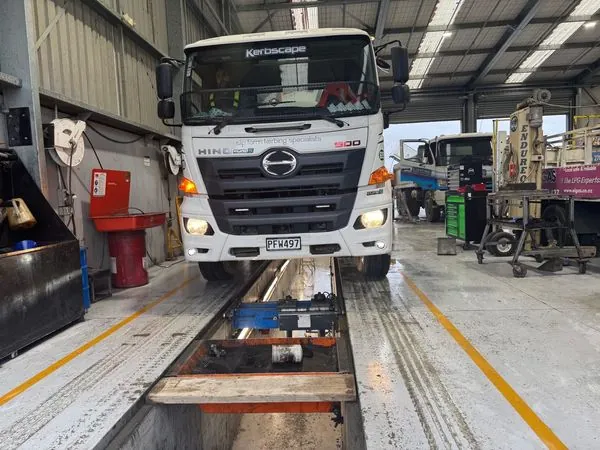 Hino 500 in TDM workshop pit